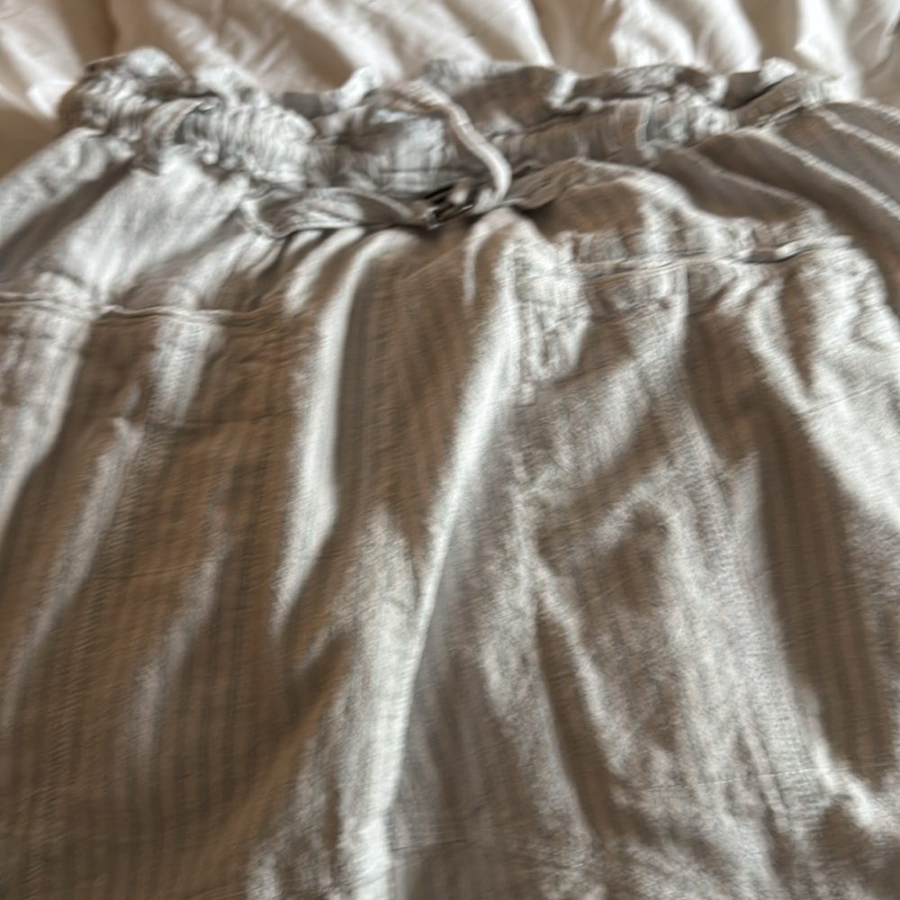 Casual Drawstring Wide-Leg Stripe Pants - Cream - Picture 4 of 7